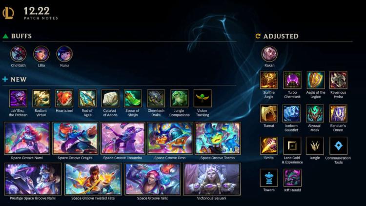 Aperçu de la note de mise à jour 12.22 de League of Legends : rééquilibrage des champions et modifications des objets