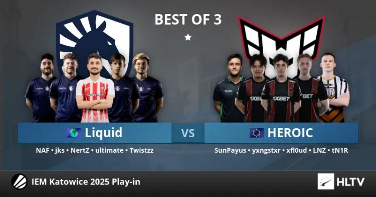 HEROIC bat Team Liquid lors du dernier match du premier jour de l'IEM Katowice 2025