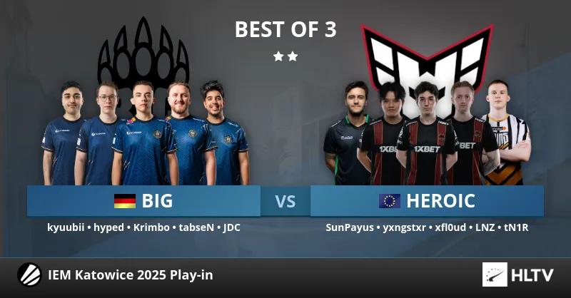 Victoire facile de BIG sur HEROIC dans le match pour une place en phase de groupe des Intel Extreme Masters Katowice 2025