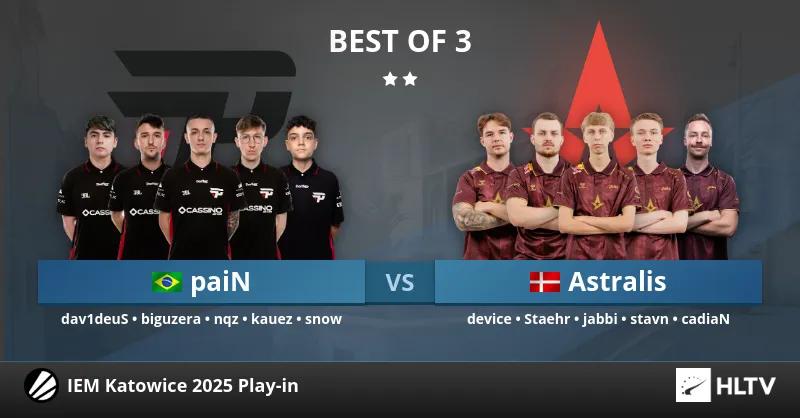 Astralis s'assure une place dans la phase de groupe des IEM Katowice 2025 grâce à une victoire contre paiN Gaming