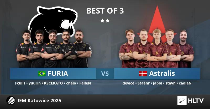 Astralis triomphe de FURIA Esports lors d'une demi-finale palpitante à l'IEM Katowice 2025