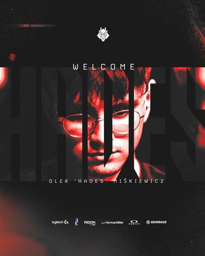 G2 a signé un nouveau sniper à la place de M0NESY, l'ancien joueur de Monte Hades le rejoint
