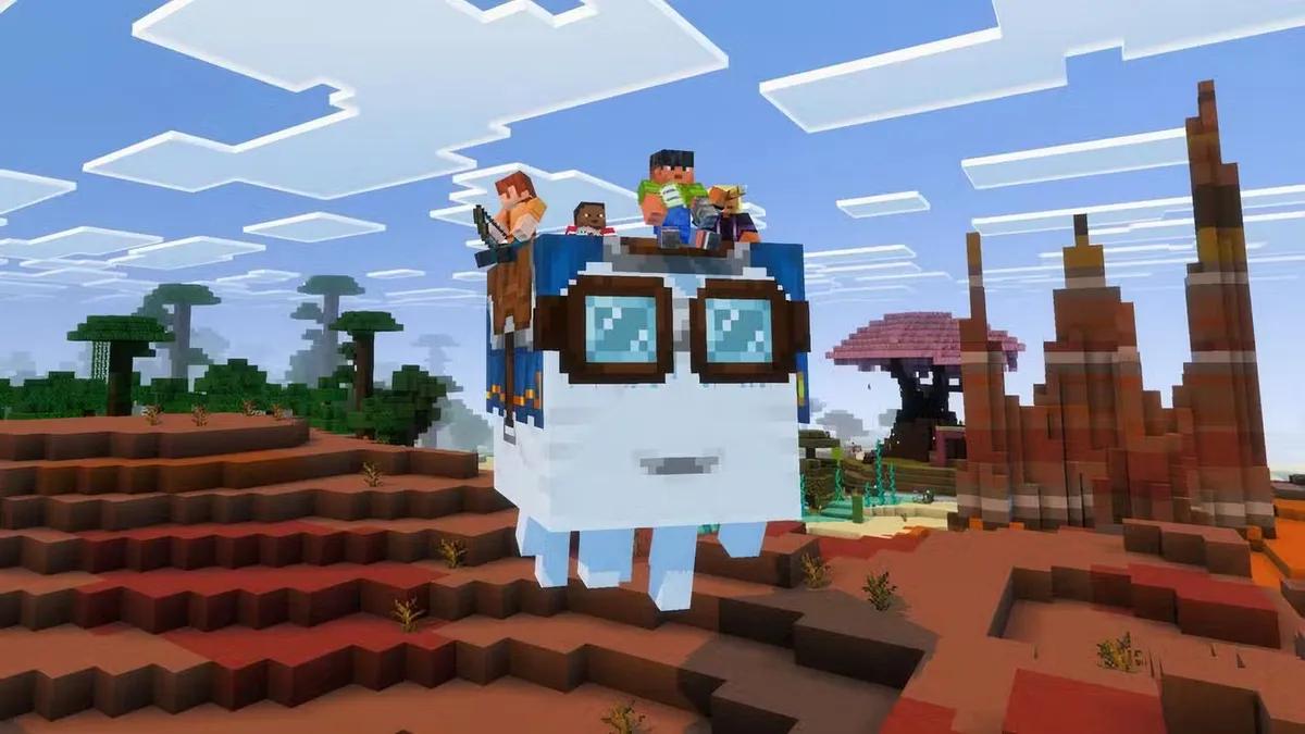 Les joueurs de Minecraft utilisent des Ghasts heureux pour construire des lanceurs de foules astucieux