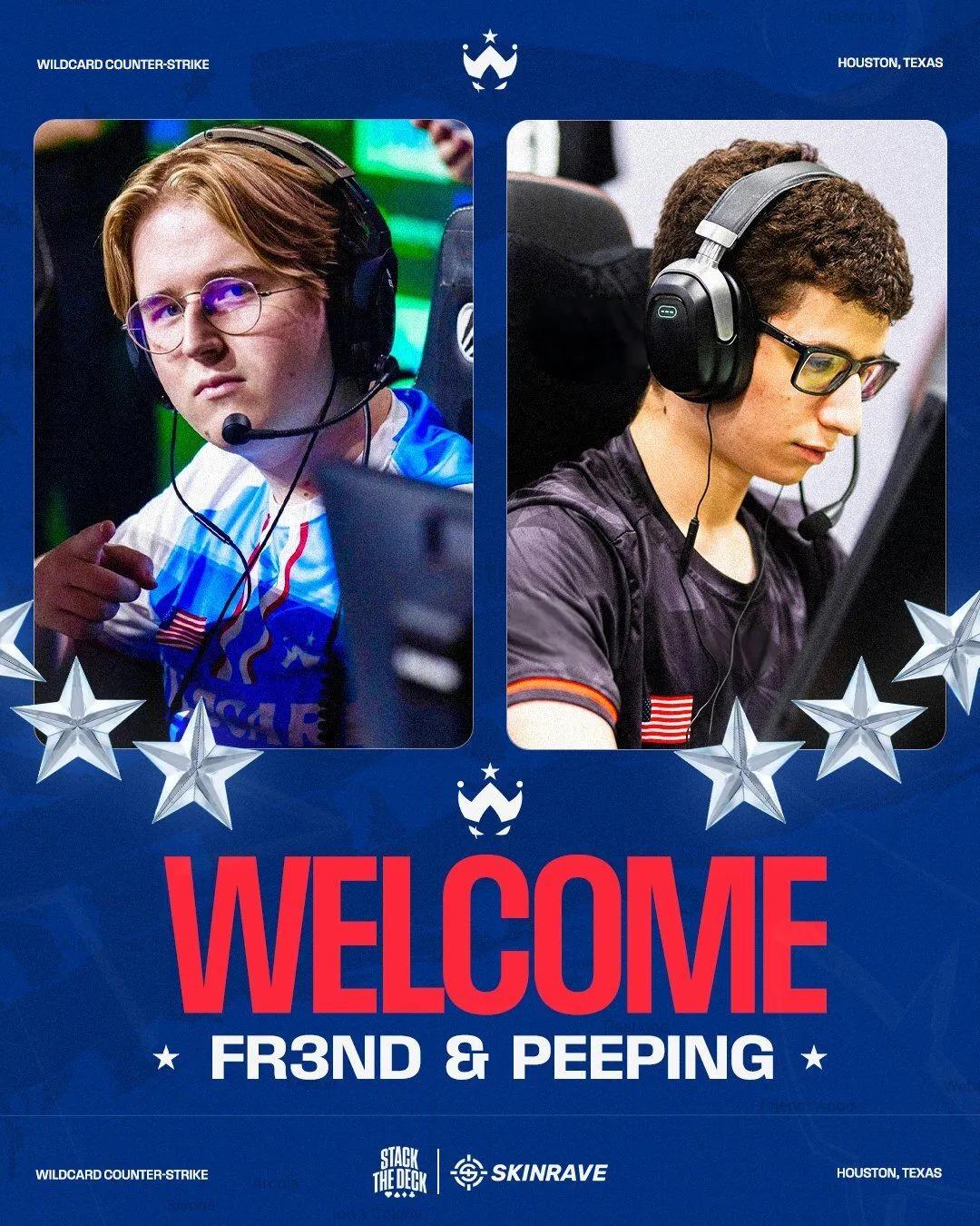 Wildcard annonce les remplacements de stanislaw et phzy : Peeping et fr3nd rejoignent l'équipe principale de CS2