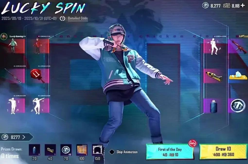 Collaboration PUBG Mobile x G-Dragon : Spin chanceux, récompenses et contenu exclusif