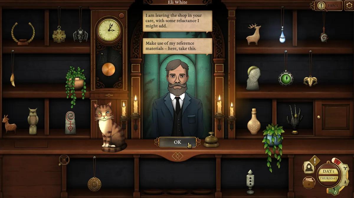 Critique de Strange Antiquities : une boutique cosy à la rencontre des mystères occultes