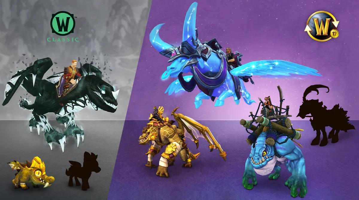 World of Warcraft dévoile les récompenses de l'abonnement de 12 mois à 2026 avec de nouvelles montures d'aurochs astraux et de drakes à carapace de Sha.