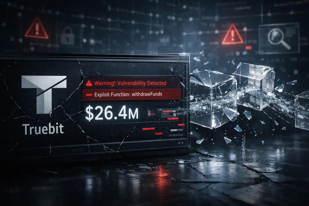Premier grand piratage de 2026 : le protocole Truebit perd 26,4 millions de dollars en raison d'une vulnérabilité des contrats intelligents