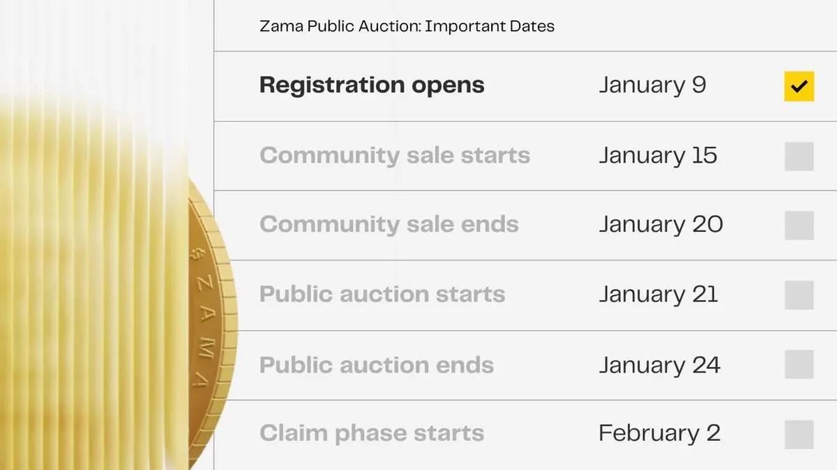 Zama Protocol lance l'enregistrement de la vente de jetons