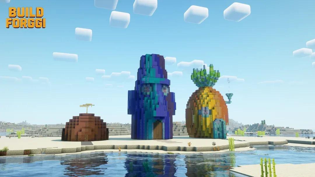 Un joueur de Minecraft recrée la rue de la conque de Bob l'éponge avec des détails stupéfiants