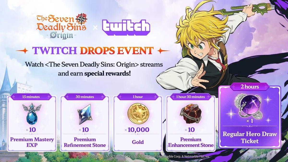 Netmarble annonce un événement Twitch Drops pour The Seven Deadly Sins : Origin