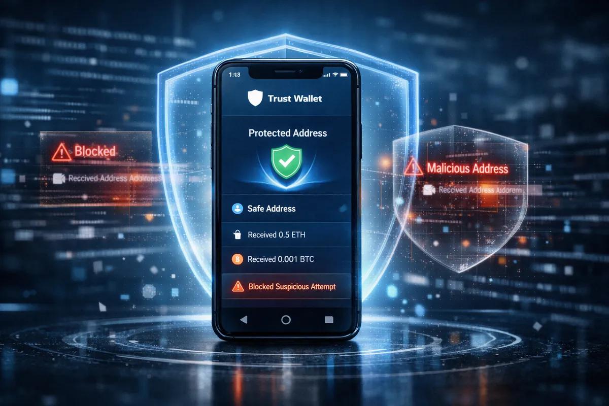 Nouvelle fonctionnalité de Trust Wallet : Protection contre les attaques par empoisonnement et dépoussiérage d'adresses