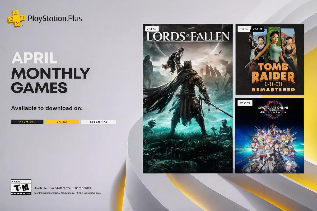 Les jeux PlayStation Plus d'avril 2026 dévoilés - Lords of the Fallen, Sword Art Online et Tomb Raider Remastered