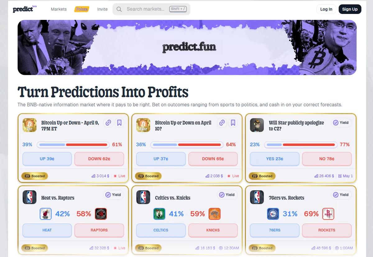 Binance Wallet intègre les marchés prédictifs de Predict.fun sur la chaîne BNB