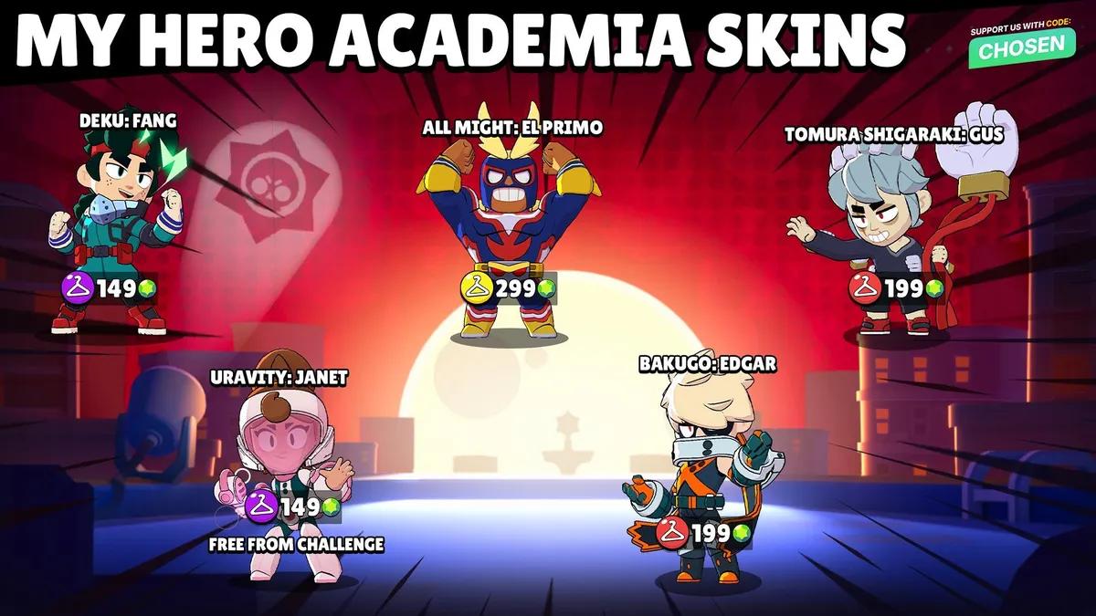 Brawl Stars x My Hero Academia — Tous les skins dévoilés pour la saison Starr Patrol