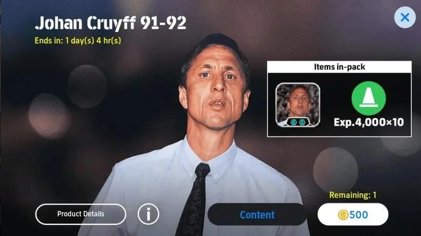 eFootball accueille Johan Cruyff — Nouveau style de jeu et pack Manager Link-Up