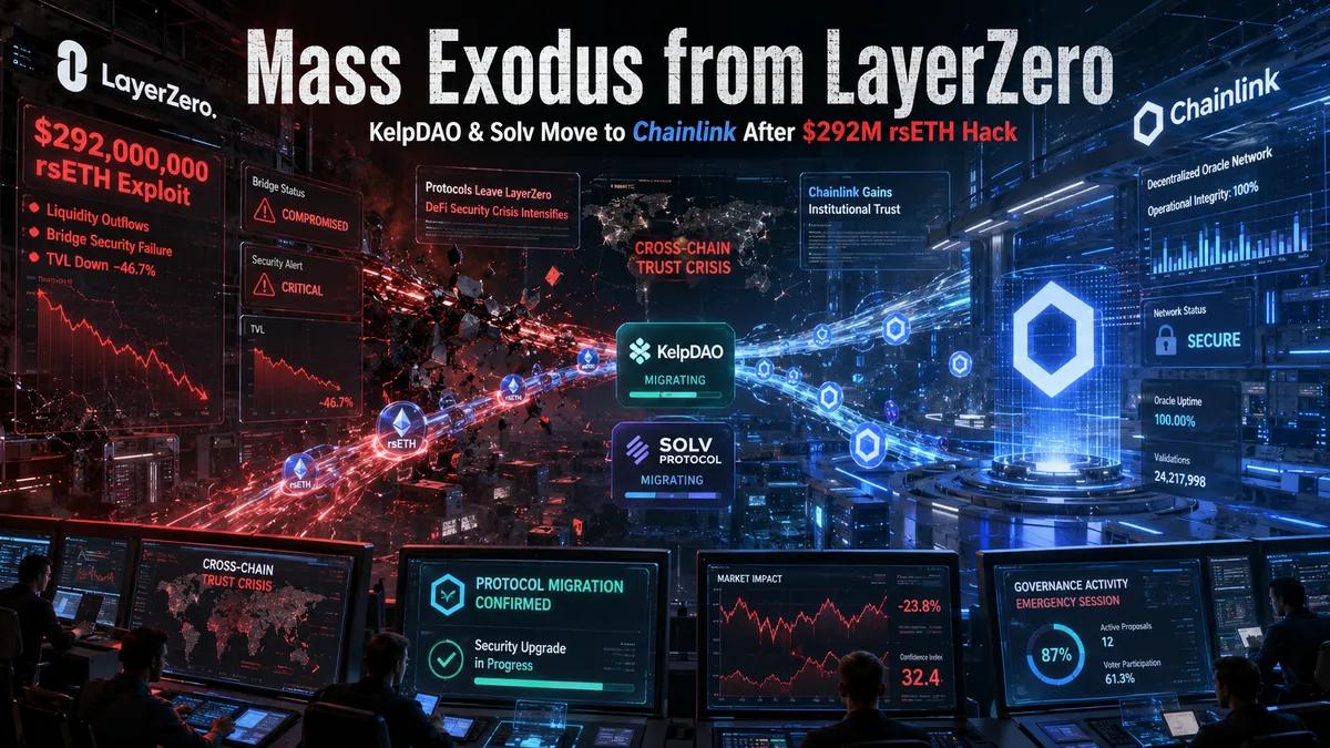 Exode massif de LayerZero : KelpDAO et Solv Protocol migrent vers Chainlink après le piratage de 292 millions de dollars de rsETH