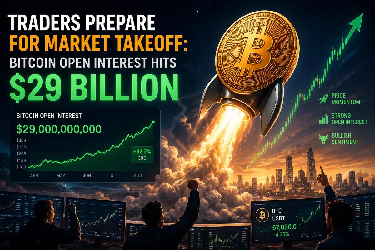Les investisseurs se préparent à une forte hausse du marché : l’intérêt ouvert pour le Bitcoin atteint 29 milliards de dollars.