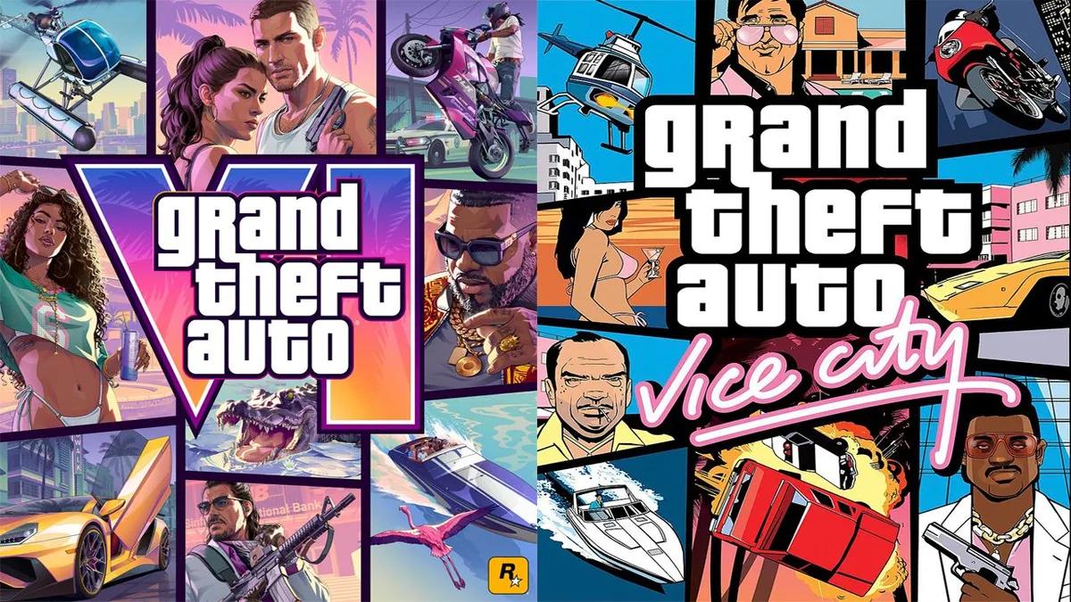 Les fans remarquent des similitudes entre les jaquettes de GTA 6 et de GTA : Vice City.