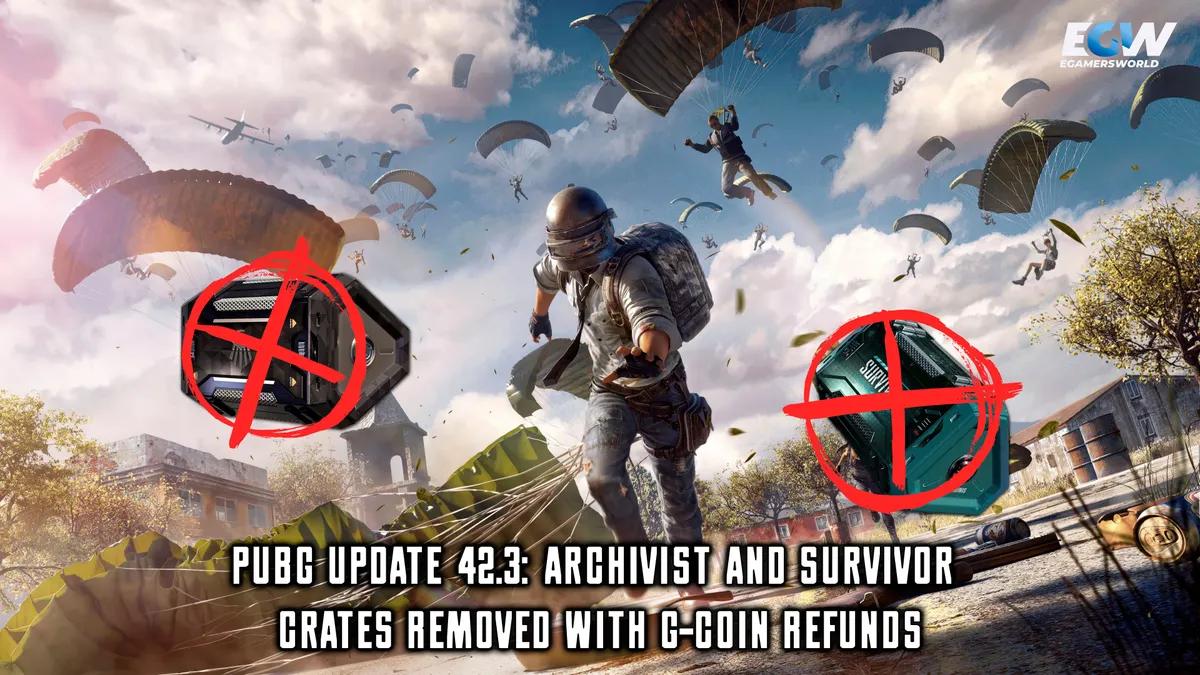 Mise à jour 42.3 de PUBG : suppression des caisses « Archivist » et « Survivor » avec remboursement en G-Coins