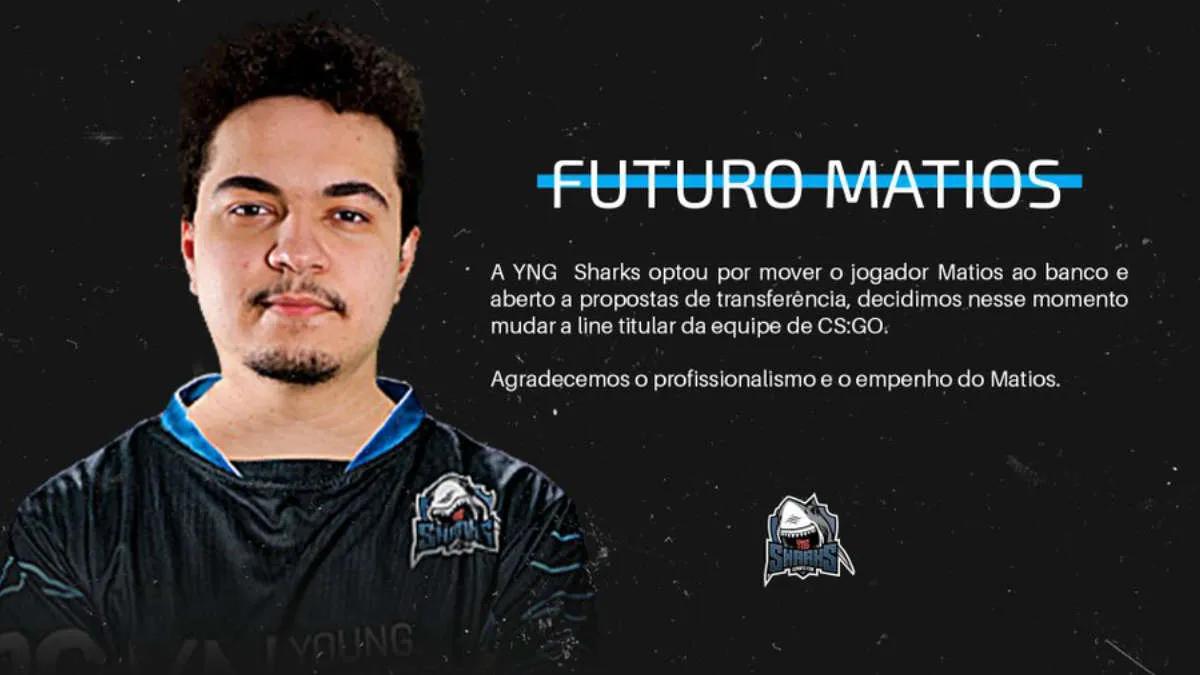 matios a quitté la formation de départ Sharks Esports