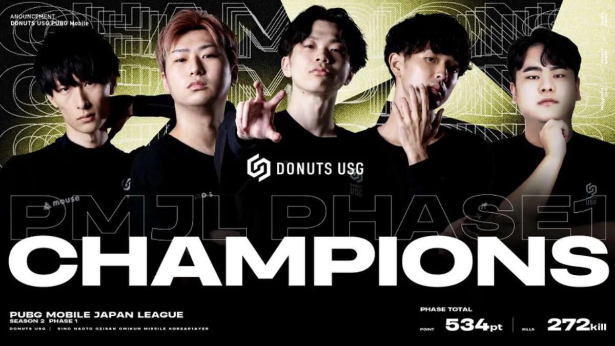 Donuts USG est devenu le champion PUBG Mobile Japan League Season 2 : Phase 1