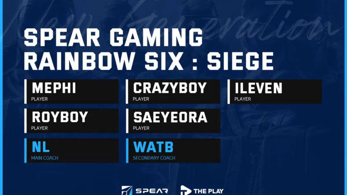 Spear Gaming a signé l'ancienne liste T1 de Rainbow Six