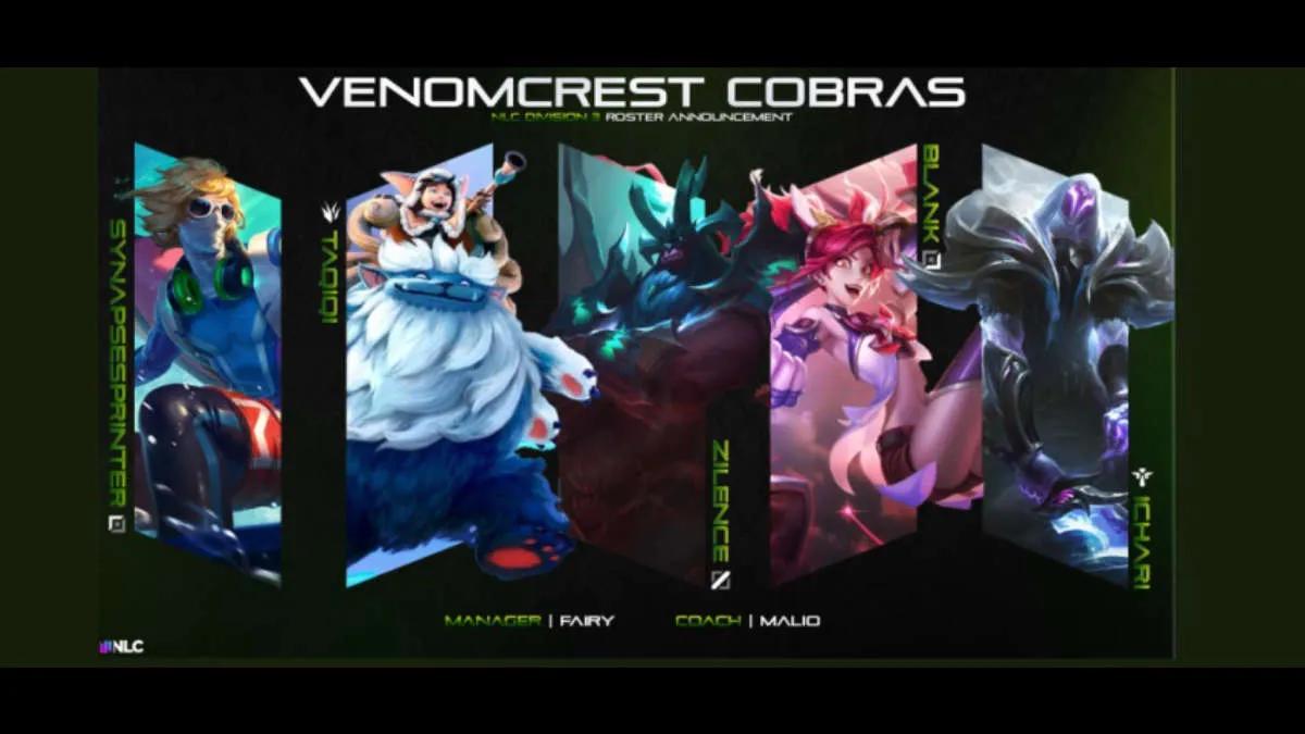 Venomcrest Esports programmation annoncée pour NLC 3 rd Division Summer