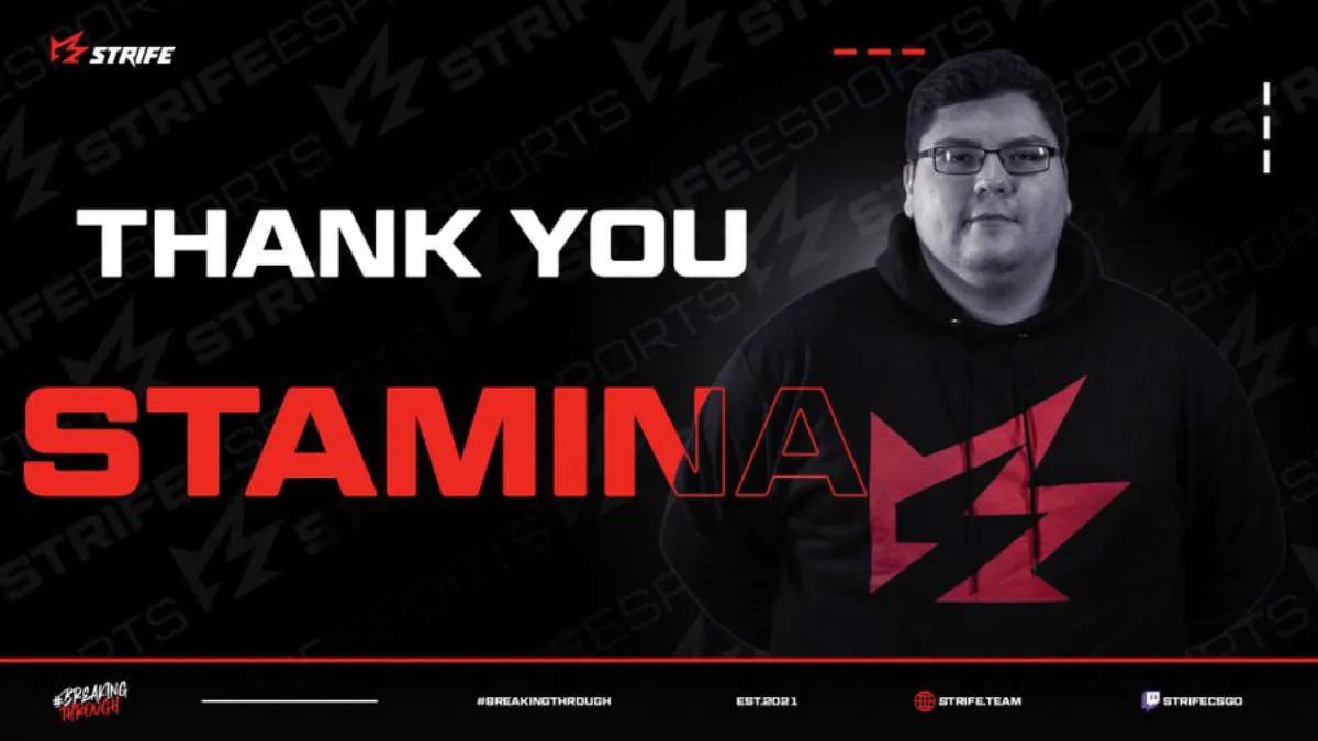 stamina a quitté la formation de départ Strife Esports