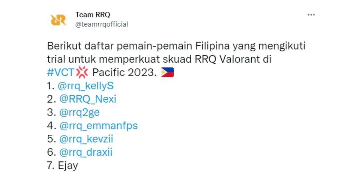 Rex Regum Qeon a apporté des modifications à la liste de Valorant