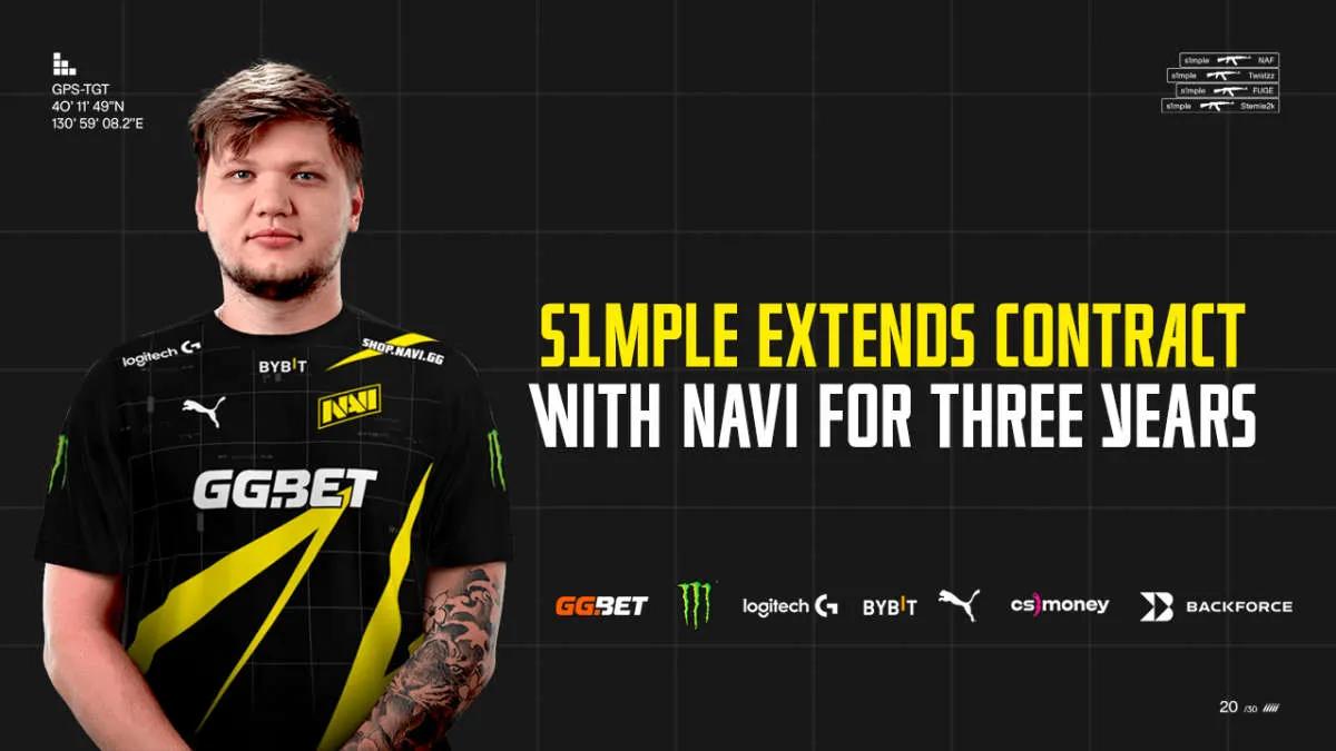 s1 mple a prolongé le contrat avec l'équipe Natus Vincere pour au moins trois ans supplémentaires