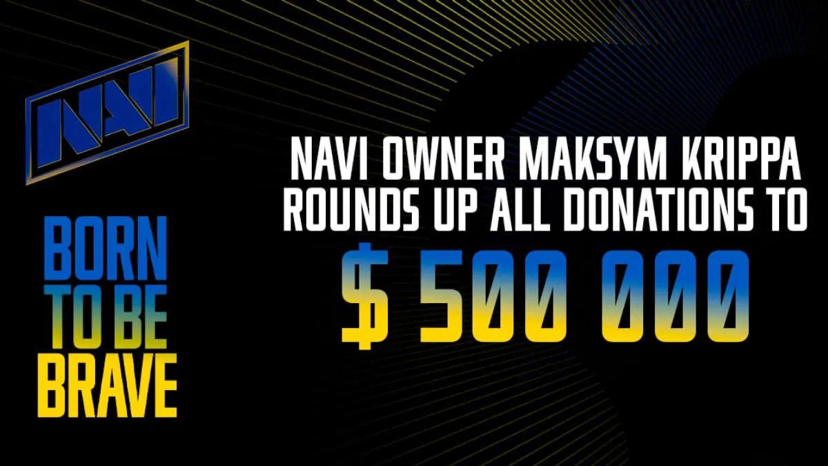 NaVi a collecté 500 000 $ pour aider l'Ukraine dans le cadre d'un tournoi caritatif Born to be Brave