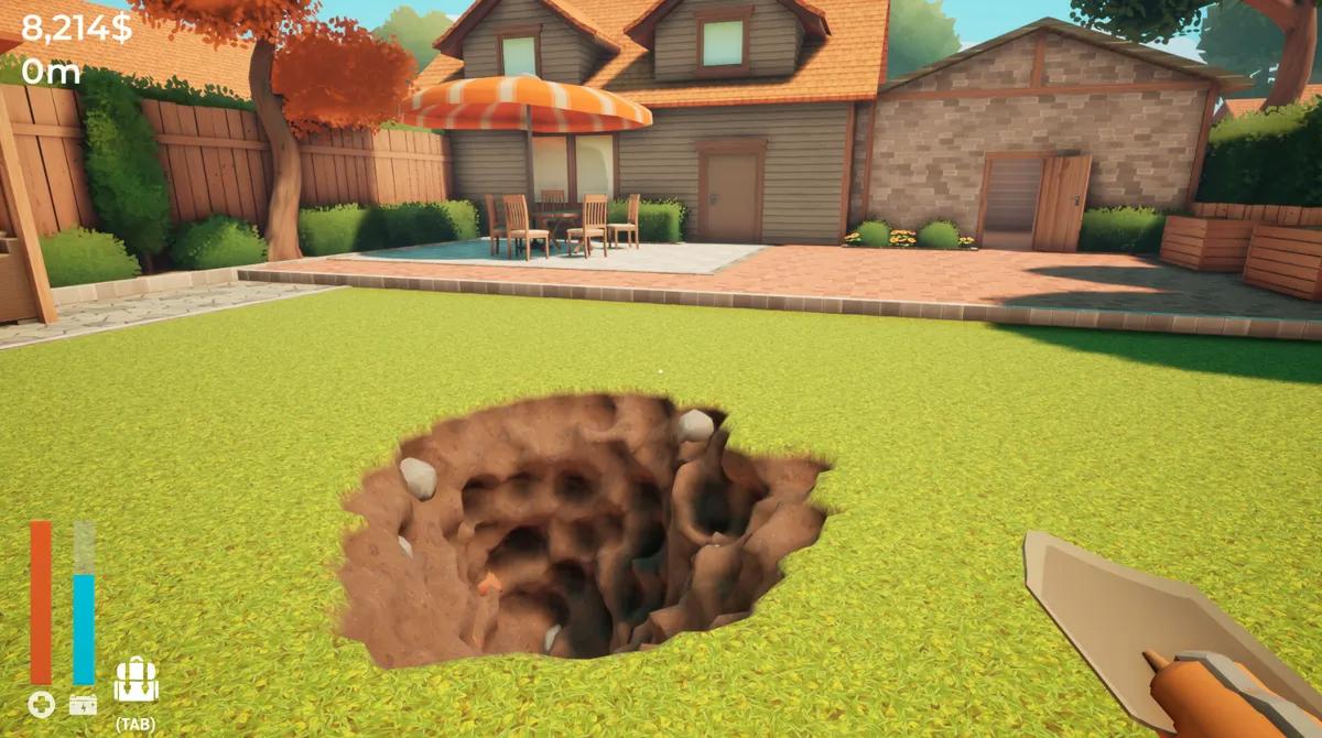 Un jeu qui consiste à creuser un trou trouve l'horreur et le calme dans un jardin Descent