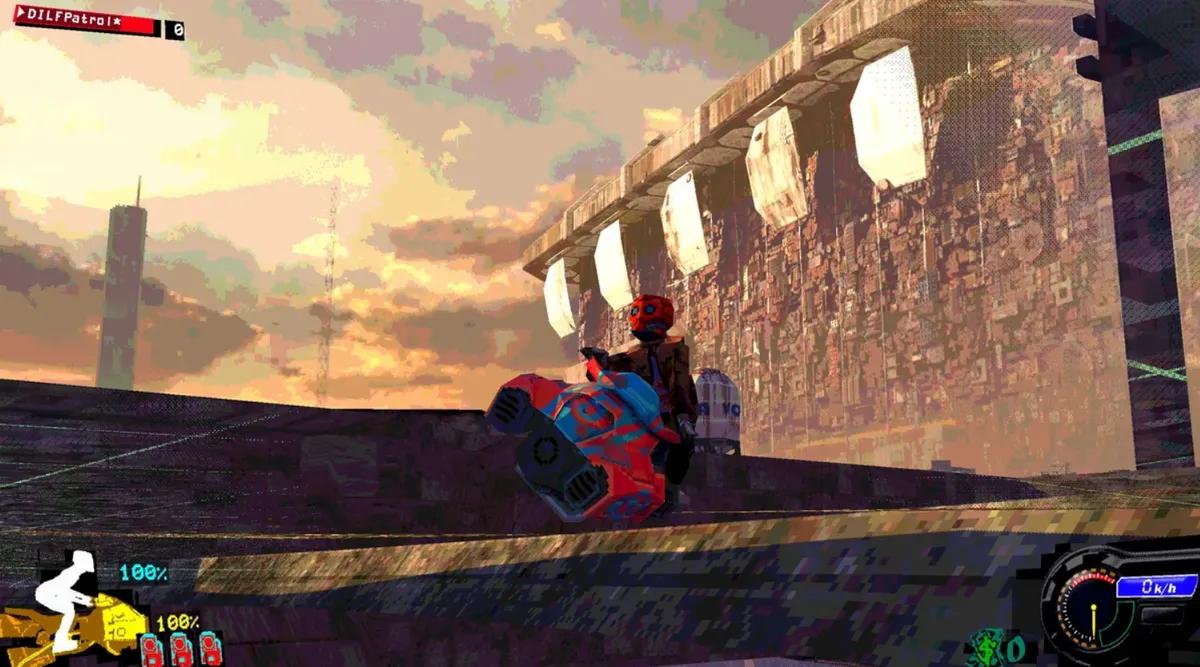 Du monde désolé de Rain surgit un jeu de course cyberpunk bruyant et rapide.