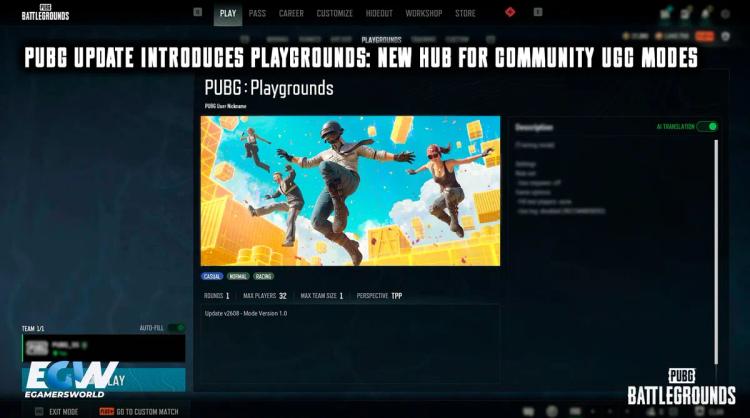 La mise à jour de PUBG lance « Playgrounds » : un nouvel espace dédié aux modes communautaires basés sur le contenu généré par les utilisateurs