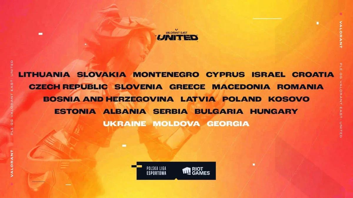 Pays participants annoncés VALORANT Challengers East : Surge 2023