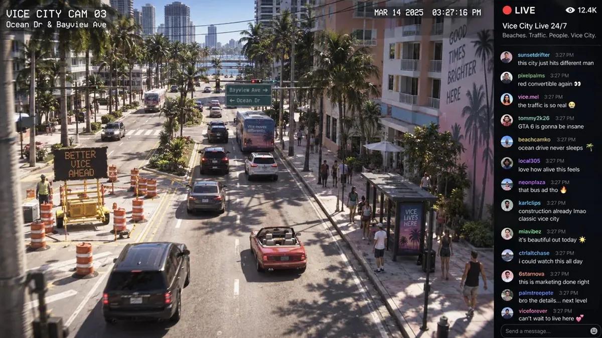Les utilisateurs ont proposé une nouvelle idée pour le marketing de GTA 6 : des caméras de surveillance 24h/24 à travers Vice City