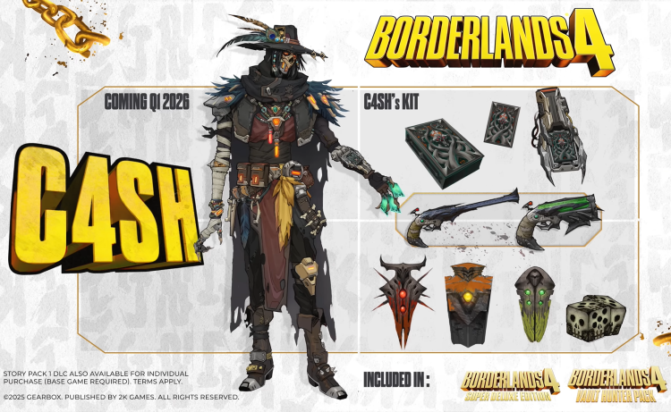 Borderlands 4 dévoile son premier personnage DLC payant, C4SH, au milieu de problèmes PC persistants 1