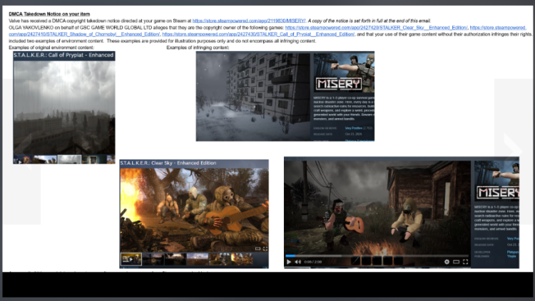GSC Game World’s DMCA Takes Down Misery From Steam, Fueling a Clash Over Inspiration and Ownership 1