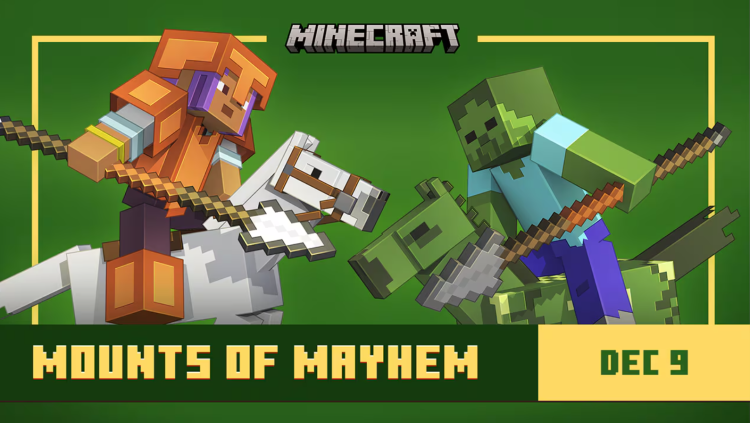 Minecraft confirme la sortie début décembre de la mise à jour Mounts of Mayhem 2