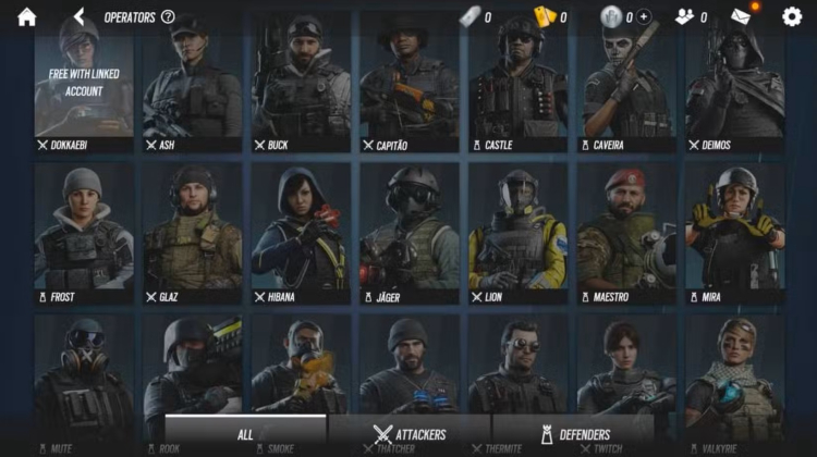 Liste des meilleurs opérateurs de Rainbow Six Mobile (niveau 1)