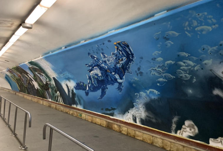 Publicité inhabituelle - Les spécialistes du marketing d'Horizon Forbidden West ont travaillé avec le métro de Kiev. Photo 3